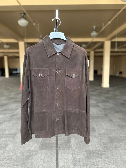 Max Davoli - Men's Unlined Suede Overshirt