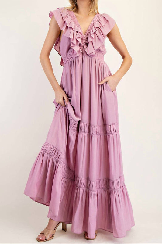 Ee:Some - Rose Ruffle Maxi Dress