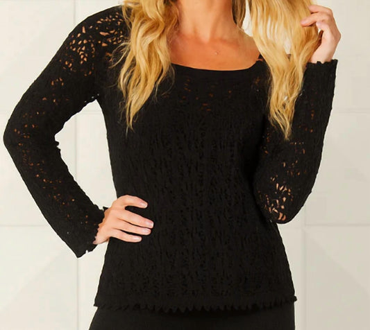 French Kyss - Crochet Round Neck Top
