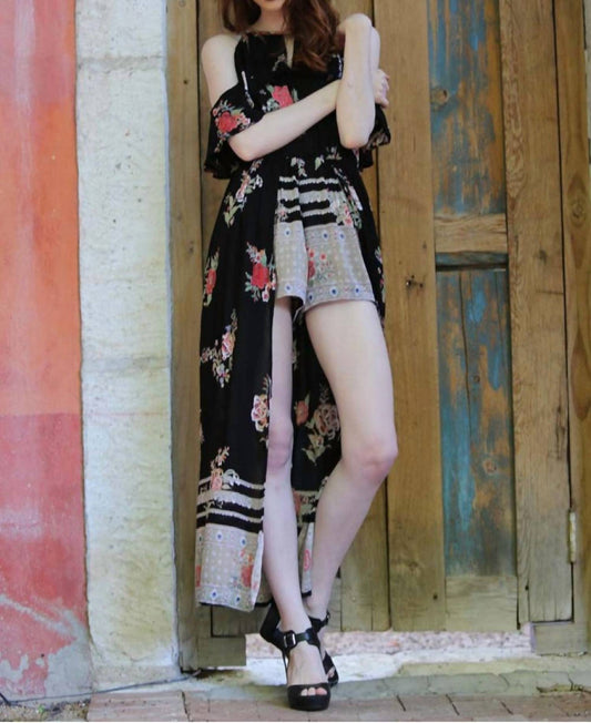 Angie - Cold Shoulder Walk Through Maxi Romper