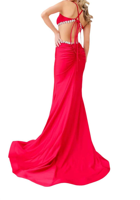 Jessica Angel - PLUNGING V-NECK JERSEY MERMAID GOWN