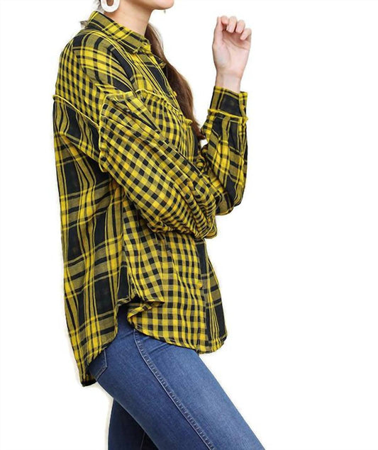 Umgee - Plaid & Checkered Button Up Top