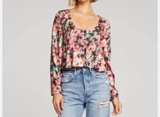 Saltwater Luxe - Floral Brush Long Sleeve Top