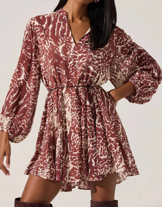 Astr - Marisela Belted V-neck Mini Dress