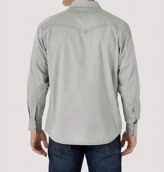 Wrangler - Contrast Trim Western Snap Flap Pocket Solid Shirt