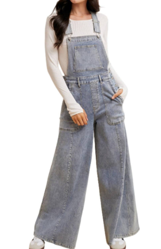 Anniewear - Palazzo Leg Overall Jumpsuit