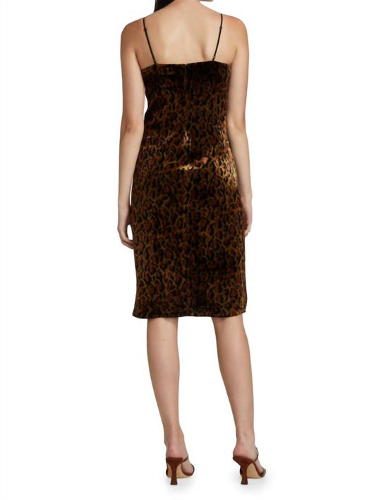 INDIE VELVET CHEETAH-PRINT SLIP DRESS