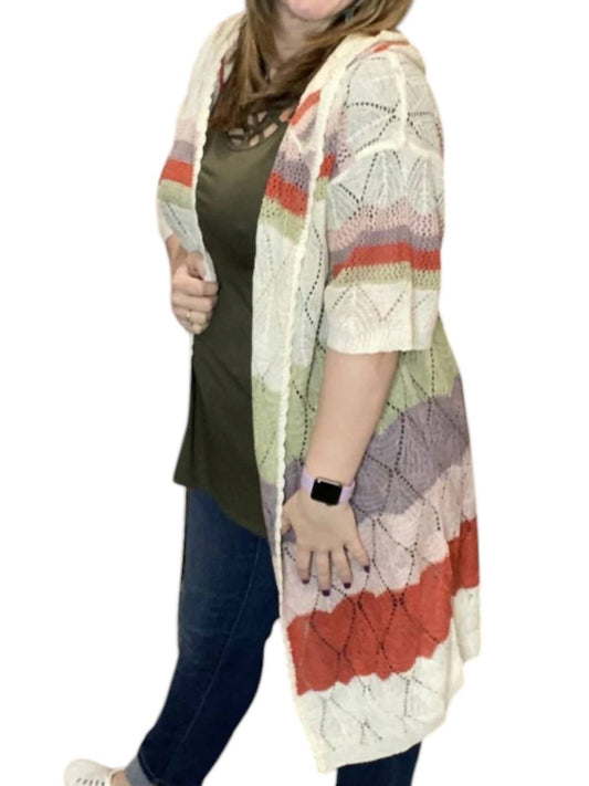 Pol - Cactus Flower Hooded Cardigan