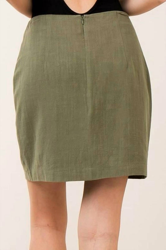 Entro - Linen Embroidered Mini Skirt