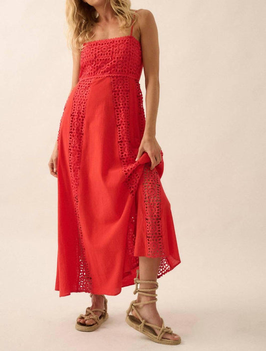 Promesa - Crochet Lace and Crepe Panel Maxi Dress