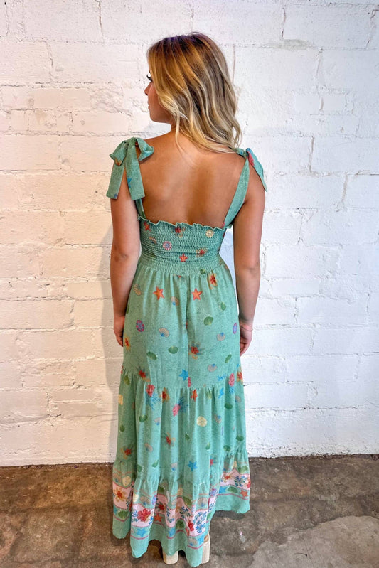 Olivaceous - Mermaids Garden Maxi Dress
