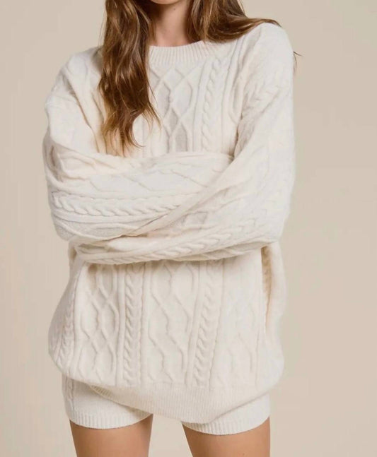 Mimosa - Cable Knit Sweater and Shorts Set