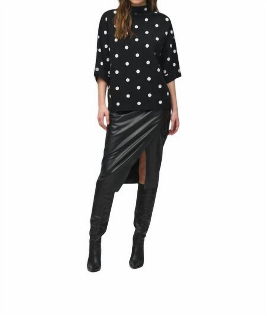 Joseph Ribkoff - Jacquard Sweater Dot Print Top