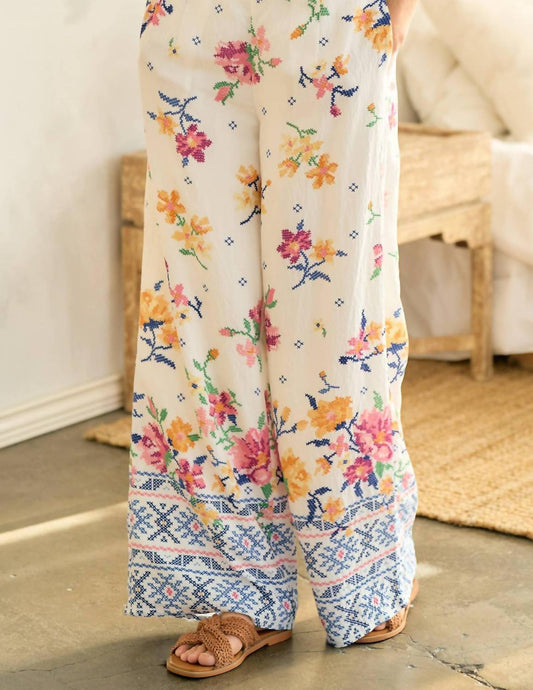 Lalavon - Elastic Floral Pant