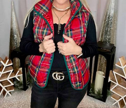 Bibi - Vintage Plaid Quilted Vest
