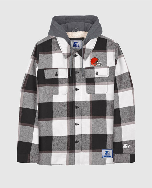 Starter - Men's Cleveland Browns Sherpa Lined Plaid Jacket