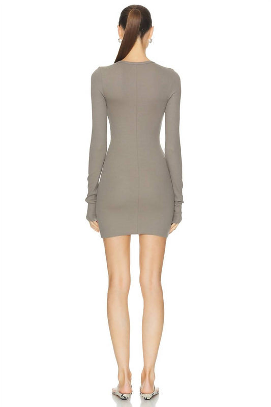 Eterne - Long Sleeve Crewneck Mini Dress