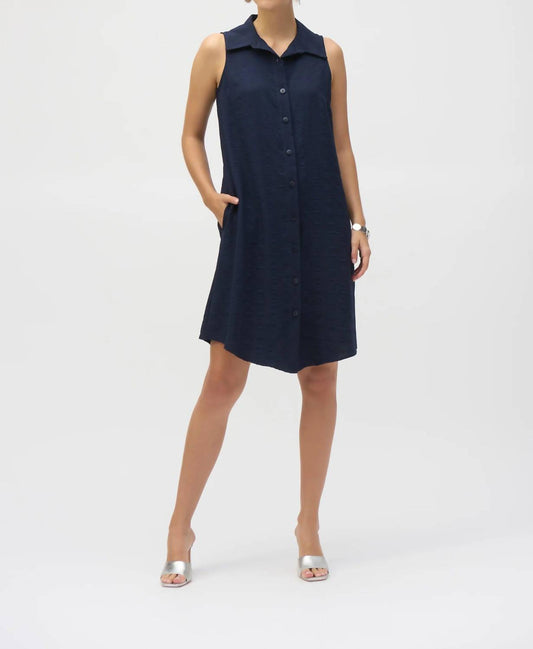 Joseph Ribkoff - Button-down Sleeveless Shirt Dress