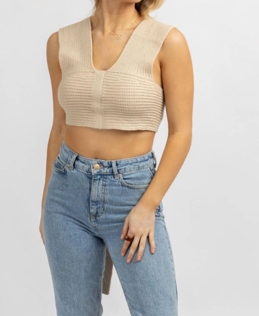 KNIT SELF WRAP CROP TOP