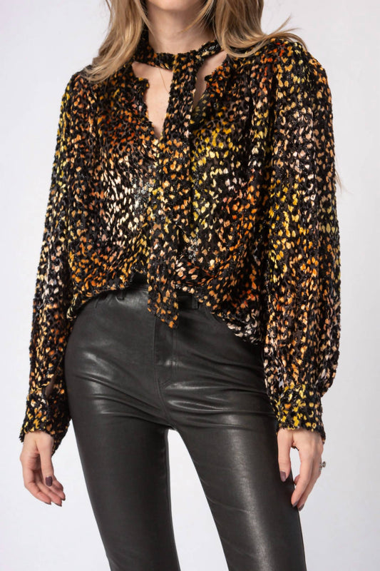 Iro - Pouna Metallic Textured Print Blouse
