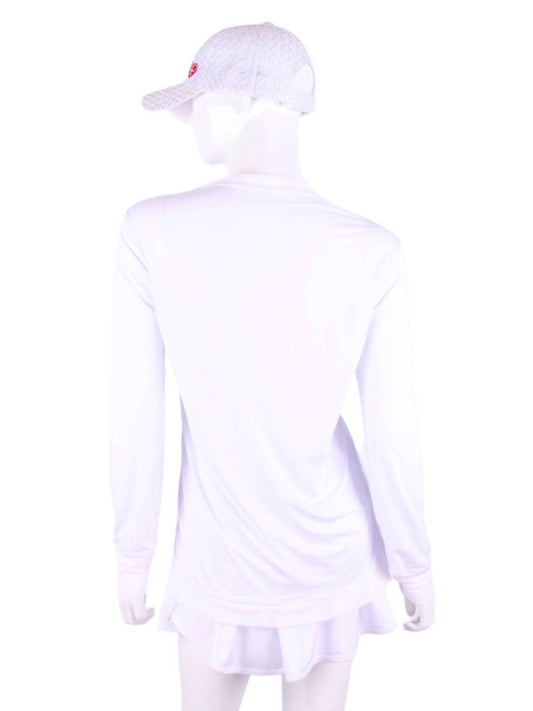 Love Love Tennis - Women's Mesh Trim Long Sleeve Very Vee Tee