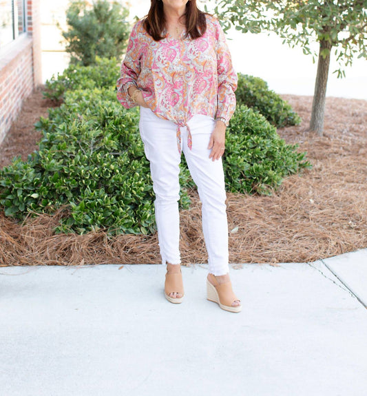 Charlie B - Women's Paisley Printed Long Sleeve Top