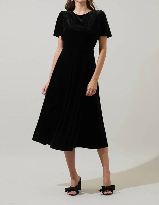 Sugarlips - Mirba Velvet A-Line Midi Dress