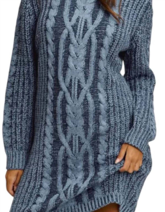 So Me - Alora Two Tone Cable Knit Sweater Dress