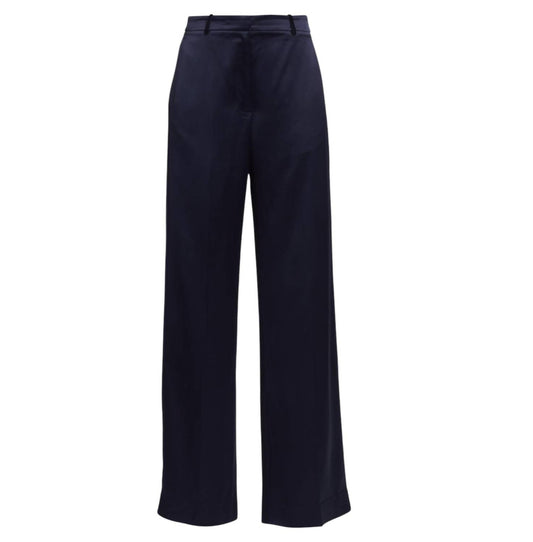 Something Navy - Women's Silky Wide Leg Trousers