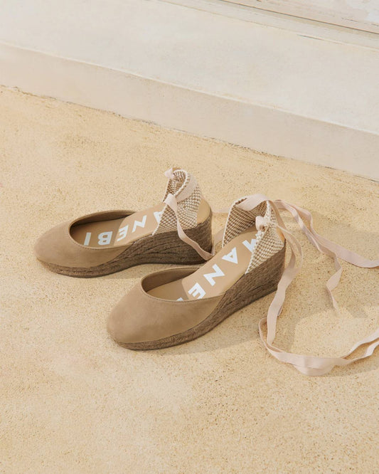 Manebi - Women's Soft Suede Low Wedge Espadrille Hampton