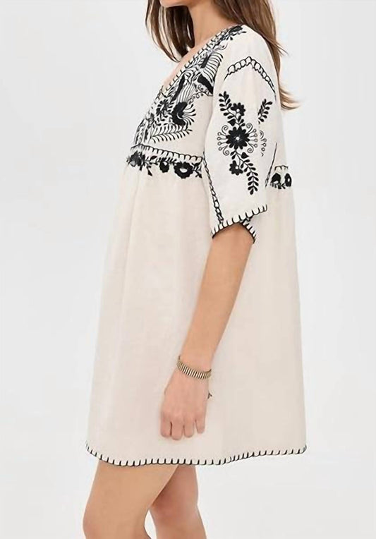 Faherty - Embroidered Short Sleeve Mini Dress