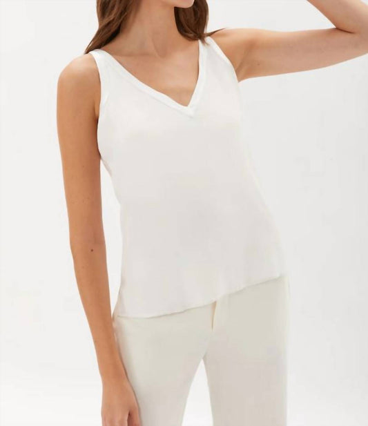 Ecru - Kidman Reversible Satin Shell Top