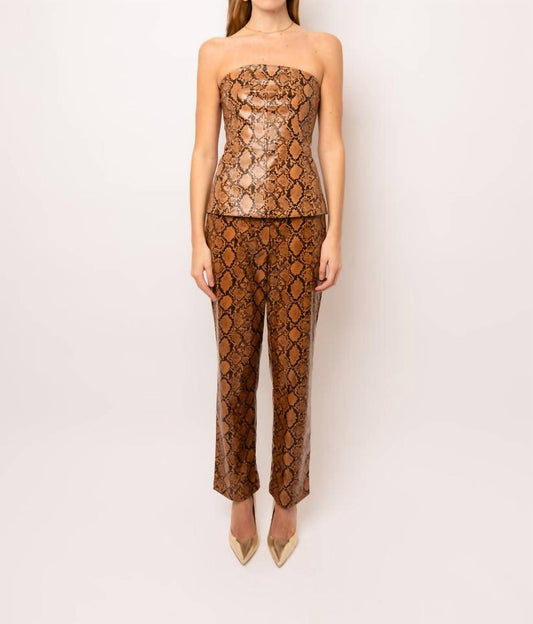 Amylynn - Snakeskin Vegan Leather Pants