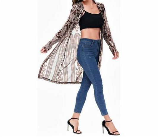 Anna-Kaci - Sequin Mesh Kimono Cardigan