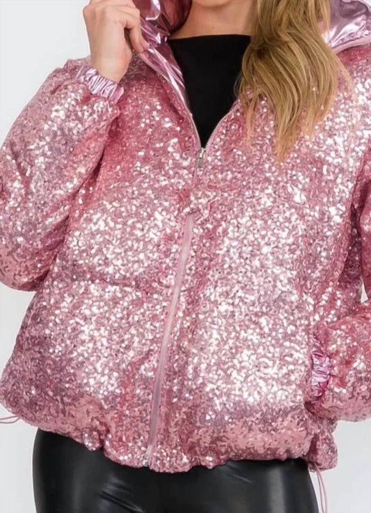Fantastic Fawn - Sequin Puffer Coat