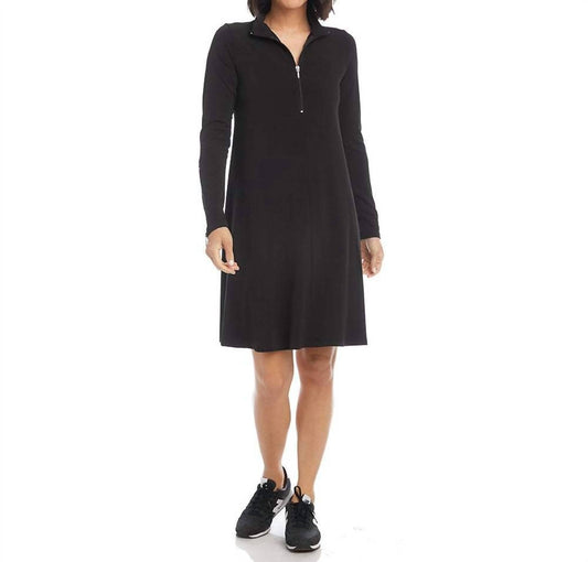 Karen Kane - Long Sleeve Quarter Zip Travel Dress