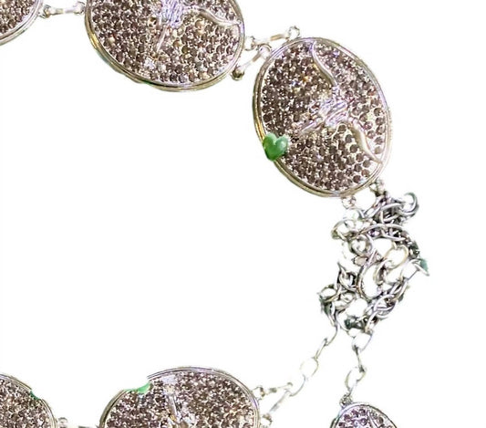 Boho Ranch - Women's Rhinestone Longhorn Concho Chain Belt