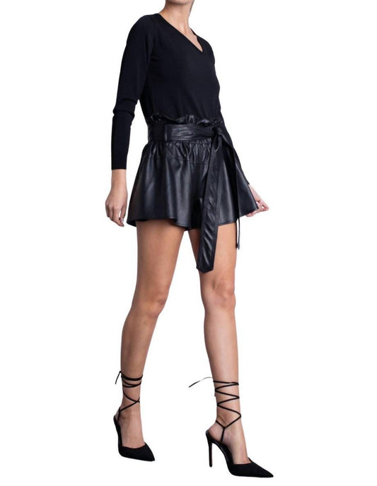 Karina Grimaldi - Juana Vegan Leather Shorts