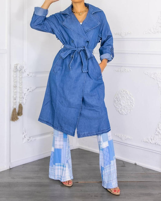 Surelymine - Denim Fashion Lightweight Coat