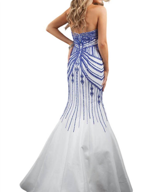 Rachel Allan - Strapless Beaded Taffeta Prom Gown