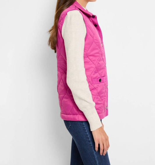 Nzt By Nic+Zoe - Knit Trim Puffer Vest