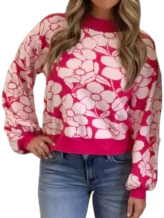 Llove - Long Sleeve Floral Sweater