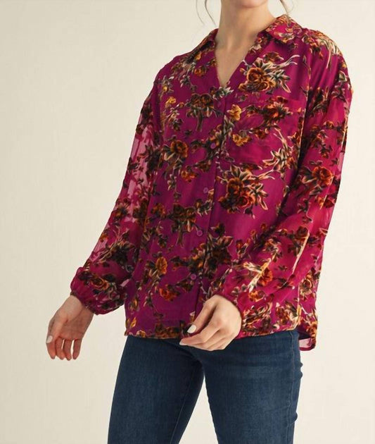 American Poet - Women's Velvet Jacquard Shirt
