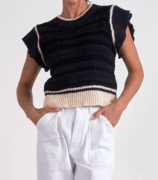Elan - Cap Sleeve Crewneck Sweater