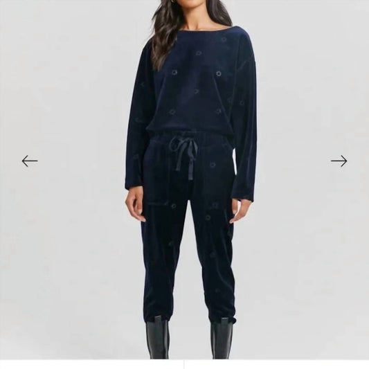 Something Navy - Sun Velour Cropped Sweatshirt