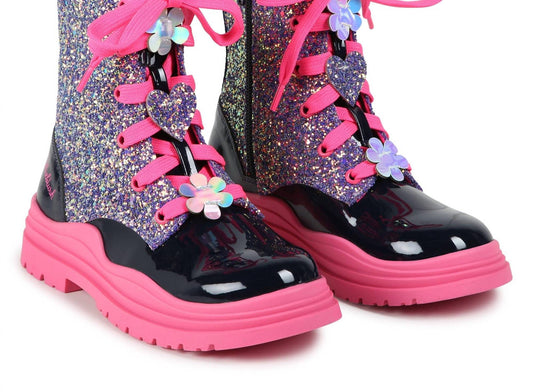 Billieblush - Girl's Glitter Boots With Flower Laces