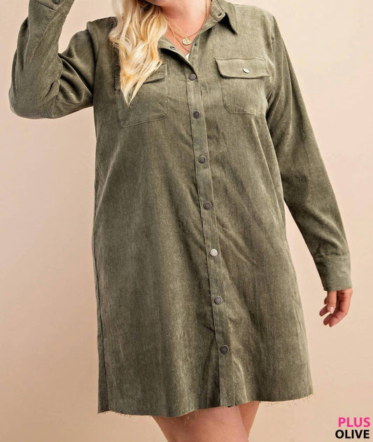 Kori - America Corduroy Shirt Dress
