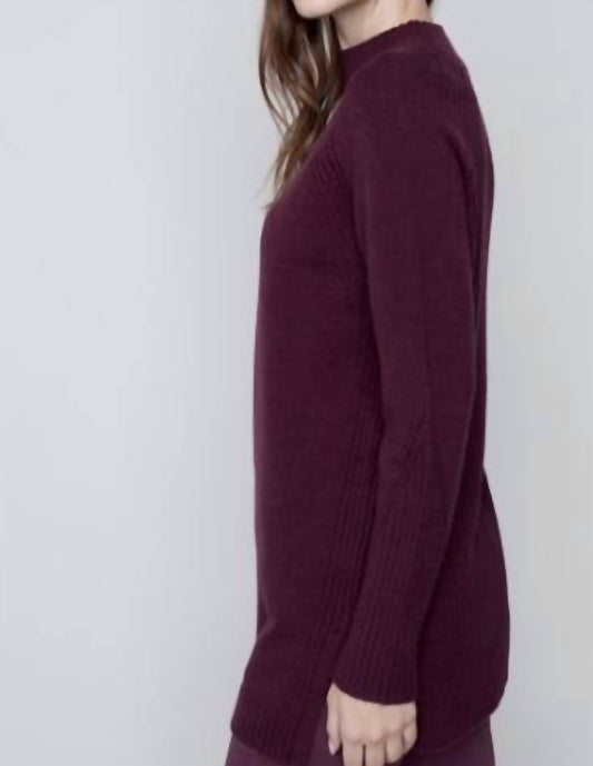 Charlie B - Mock Neck Raglan Sleeve Sweater