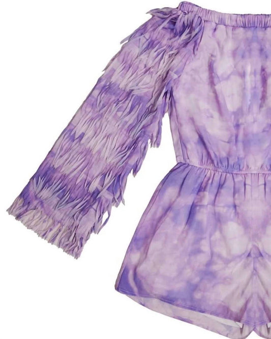Mia - Girls Tie Dye Fringe Romper