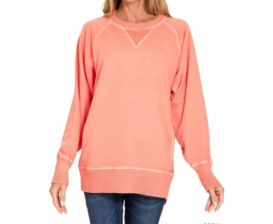 Zenana - French Terry Pullover With Pockets